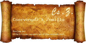 Cservenyák Zomilla névjegykártya